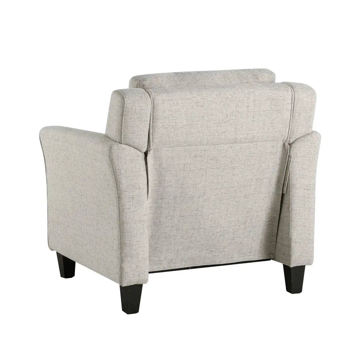 Cream Microfiber Upholstered Chair Armchair with Button Tufted Back Cushion by HomePacific