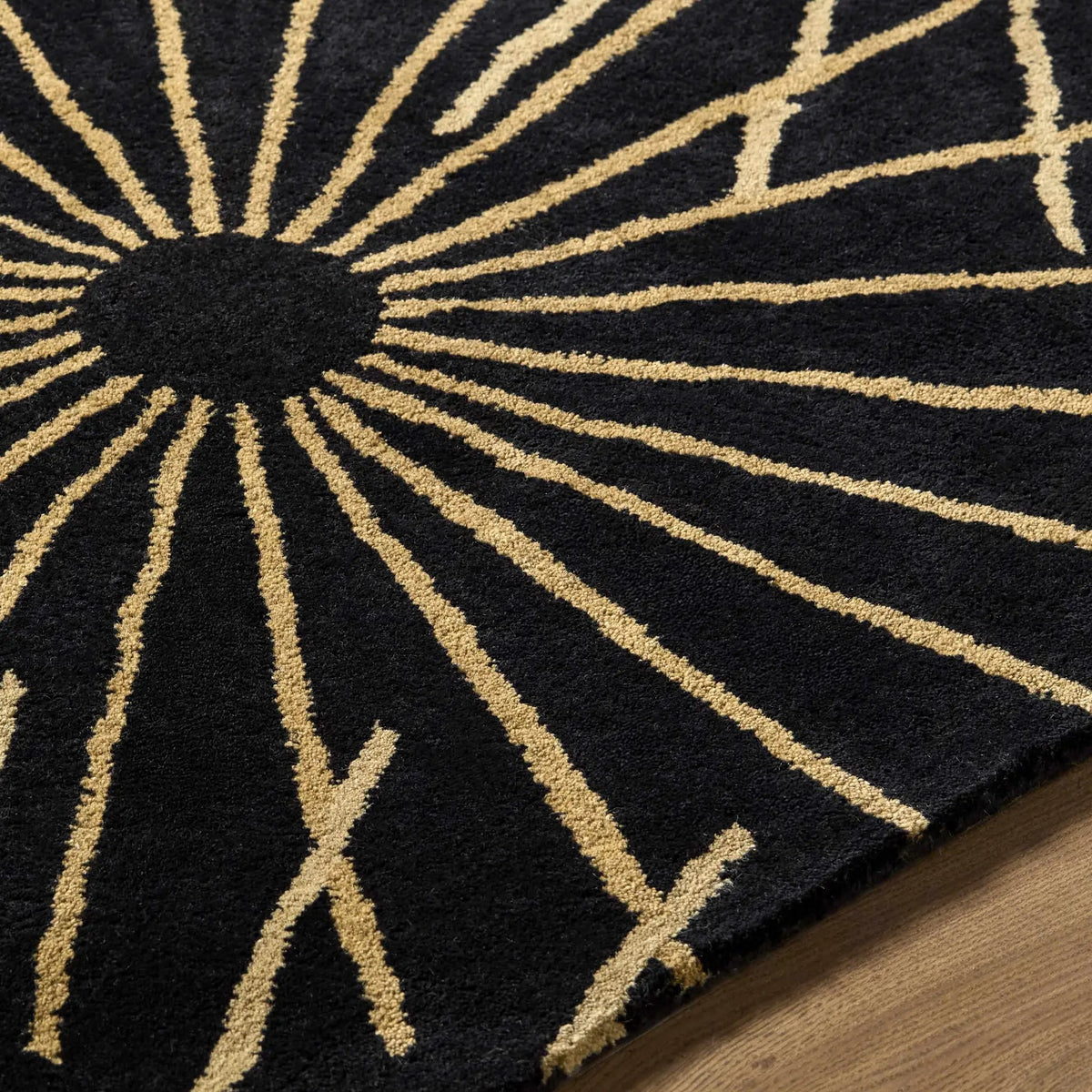 Clover Black Modern Wool Rug, photo 15 of 19