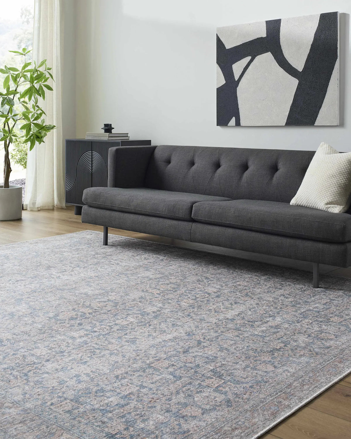 Crevan Washable Area Rug, installed in a room