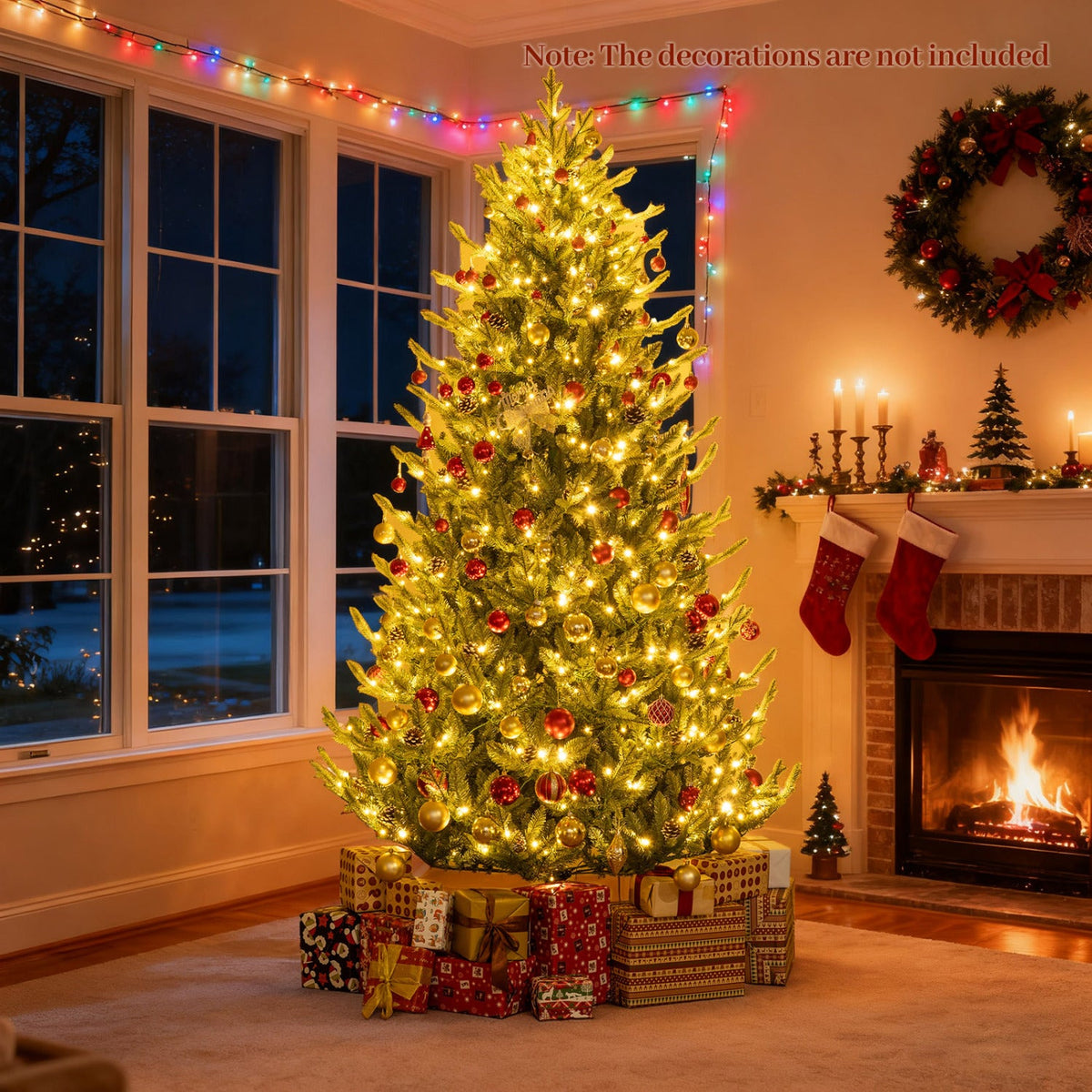 Pre-Lit Artificial Christmas Tree with Multicolored LED Lights-M, photo 9 of 10