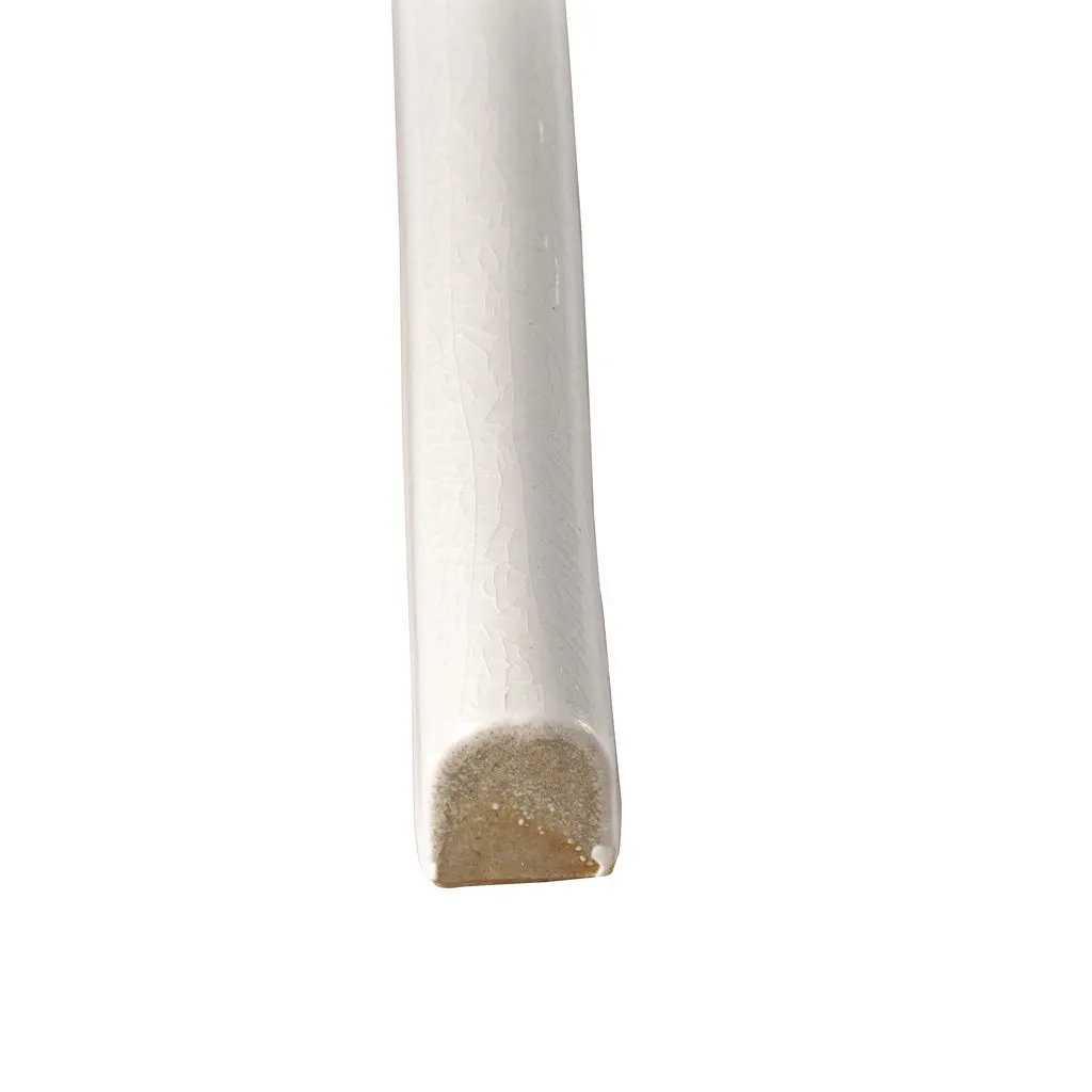 White 0.6x6 Glossy Ceramic Pencil Tile Trim (10 pack, 0.25 sq ft/case) by Apollo Tile