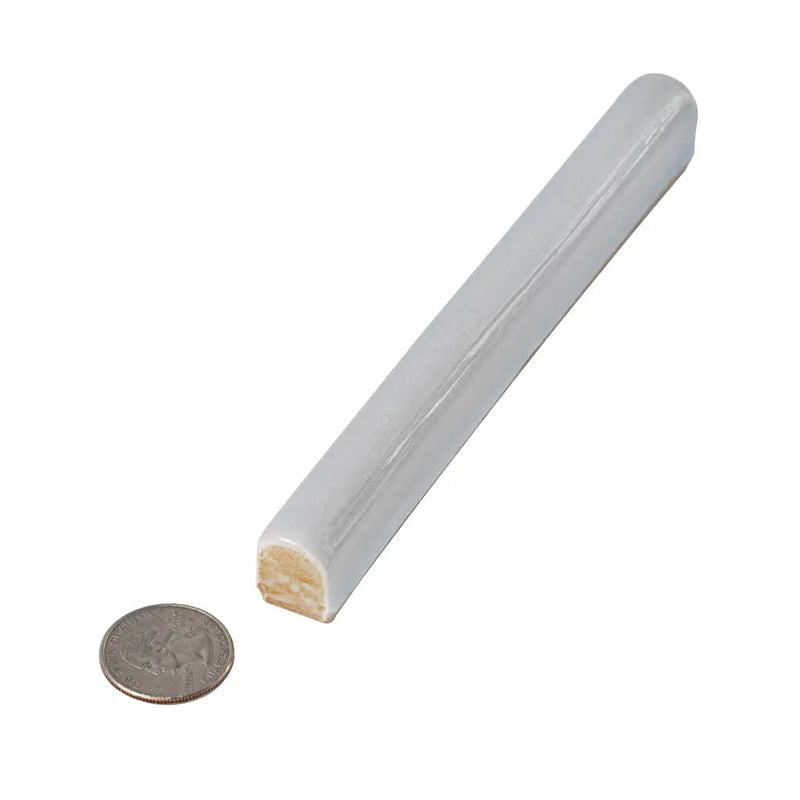 Light Stone Blue 0.6x6 Glossy Ceramic Pencil Tile Trim (10 pack, 0.25 sq ft/case) by Apollo Tile