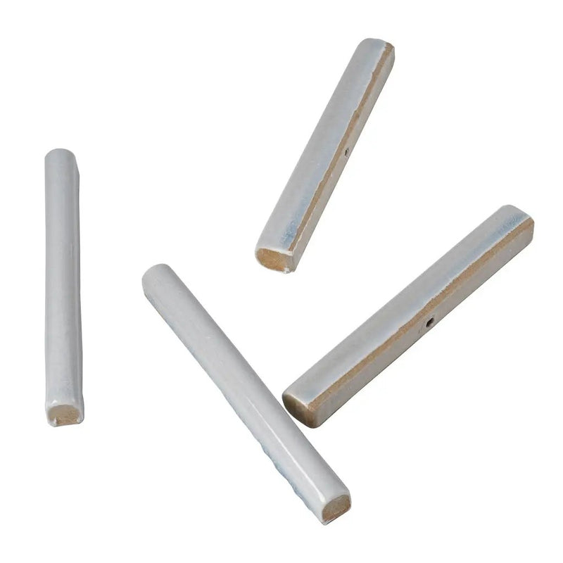Light Stone Blue 0.6x6 Glossy Ceramic Pencil Tile Trim (10 pack, 0.25 sq ft/case) by Apollo Tile