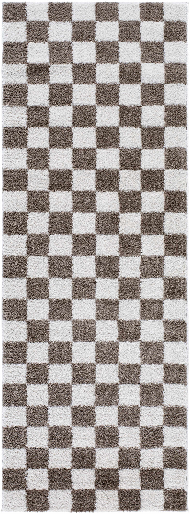 Canika Brown Washable Checkered Area Rug by Boutique Rugs
