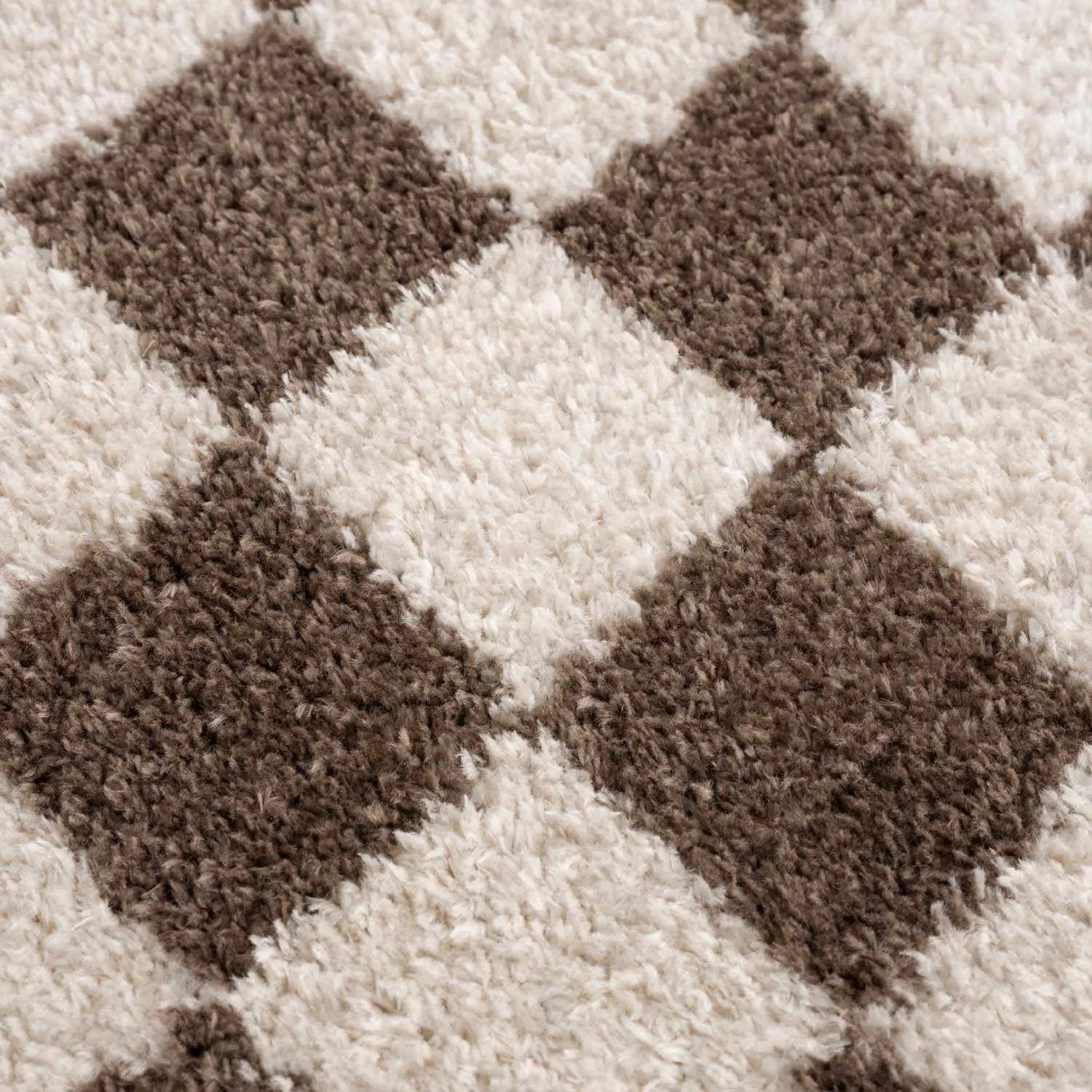 Canika Brown Washable Checkered Area Rug by Boutique Rugs