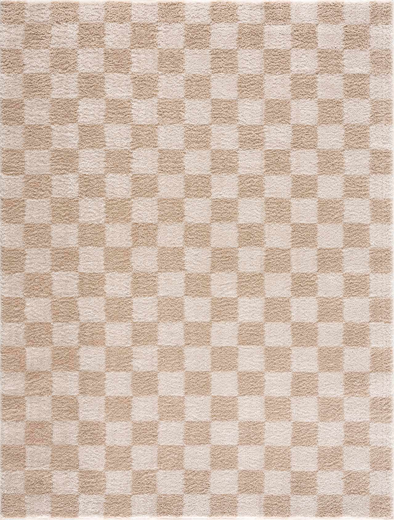 Canika Checkered Cream Washable Area Rug by Boutique Rugs