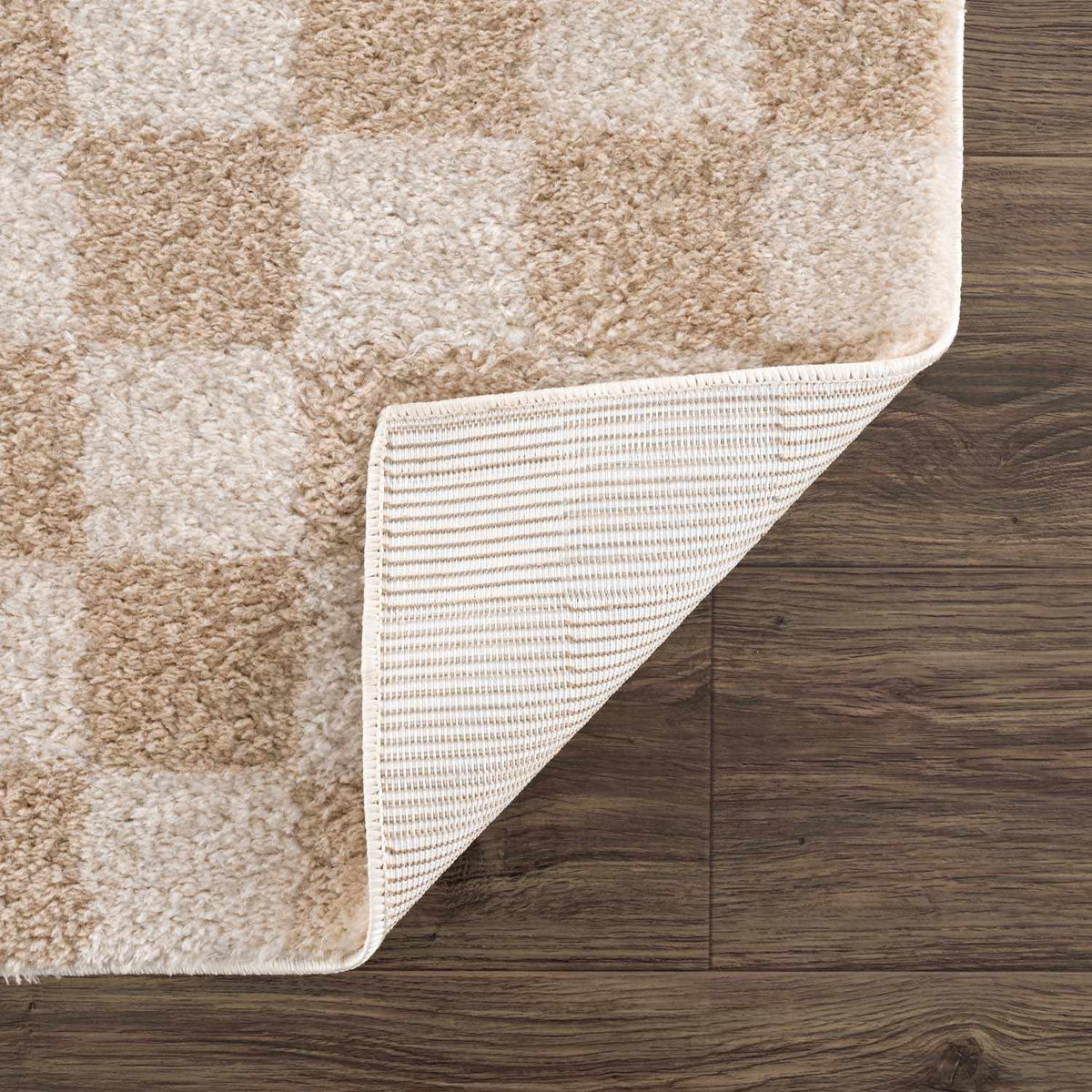 Canika Checkered Cream Washable Area Rug, photo 6 of 14