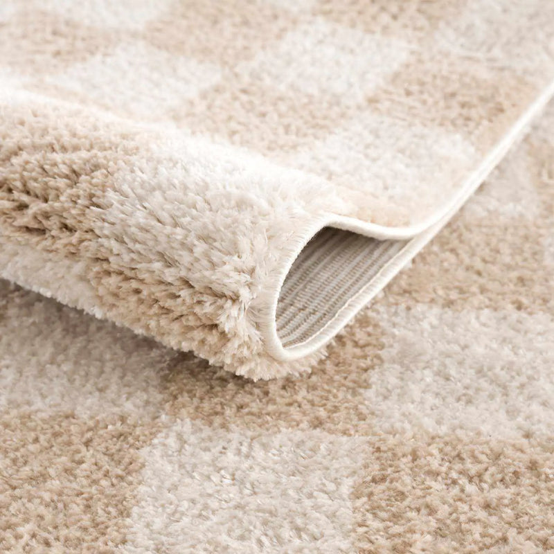 Canika Checkered Cream Washable Area Rug by Boutique Rugs