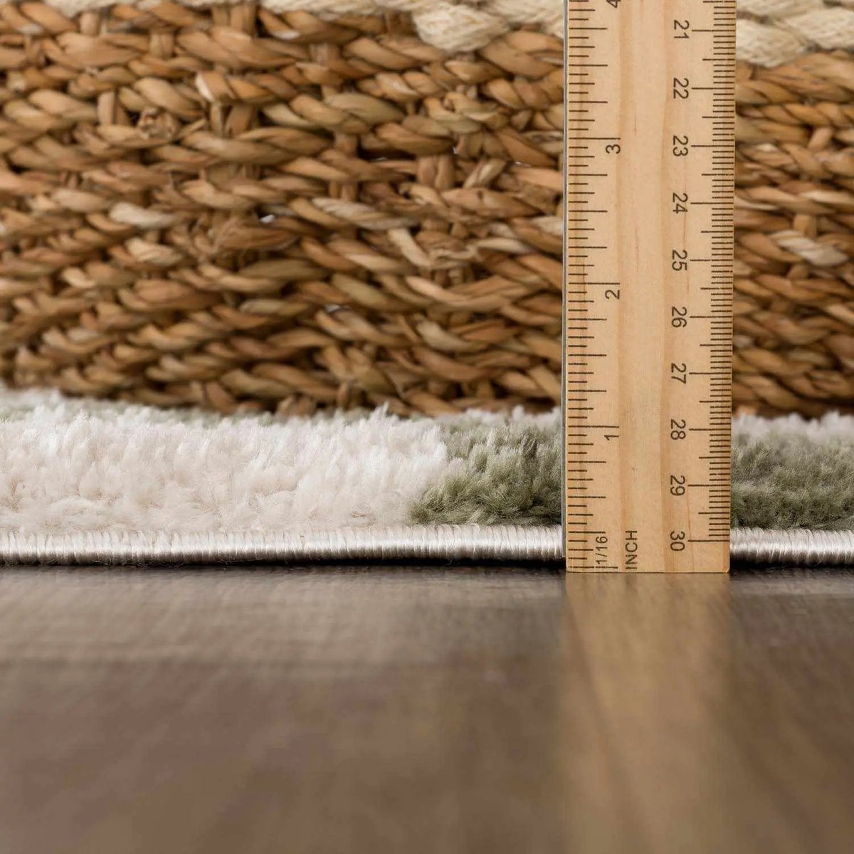 Canika Green Checkered Washable Plush Rug, photo 12 of 14