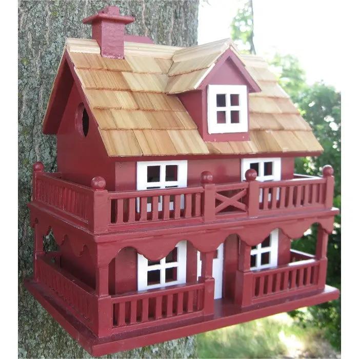 Red Wood Birdhouse - Made of Kiln Dried Hardwood by HomePacific
