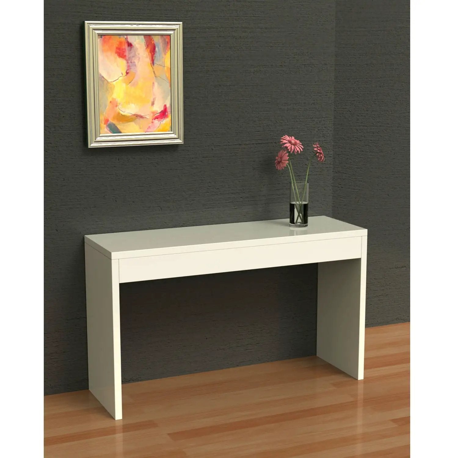 White Sofa Table Modern Entryway Living Room Console Table by HomePacific