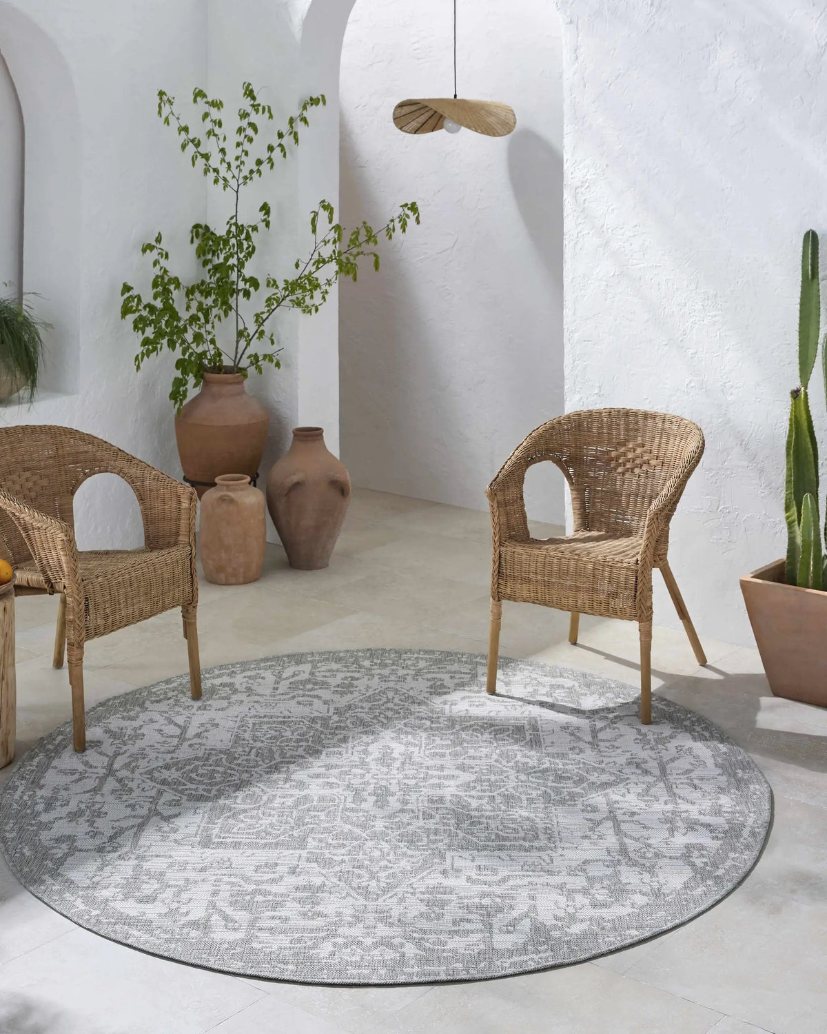 Beige Kilmacolm Outdoor Rug, installed in a room 3