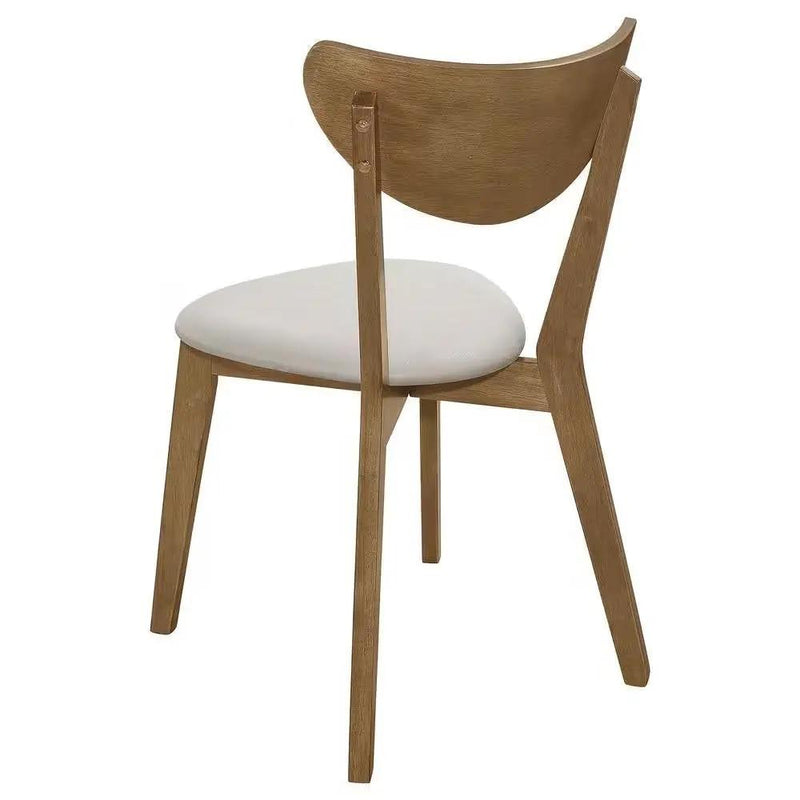 Set of 2 - Mid-Century Modern Wood Dining Chair with Faux Leather Seat by HomePacific