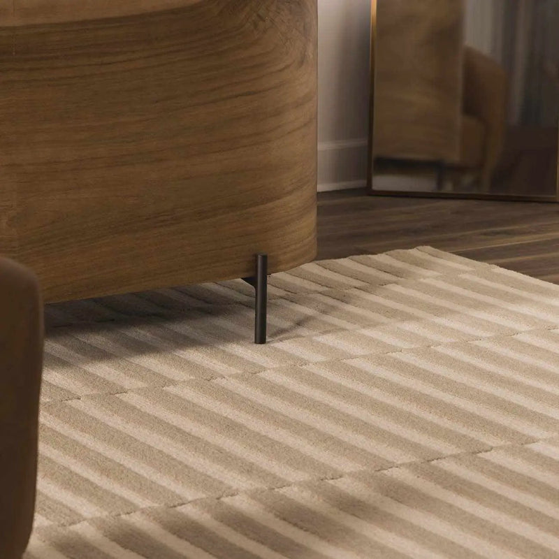 Idaho Broken-Striped Beige Area Rug by Boutique Rugs