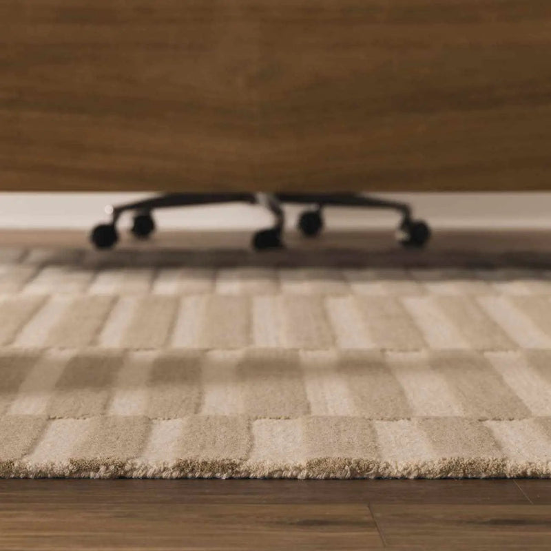 Idaho Broken-Striped Beige Area Rug by Boutique Rugs