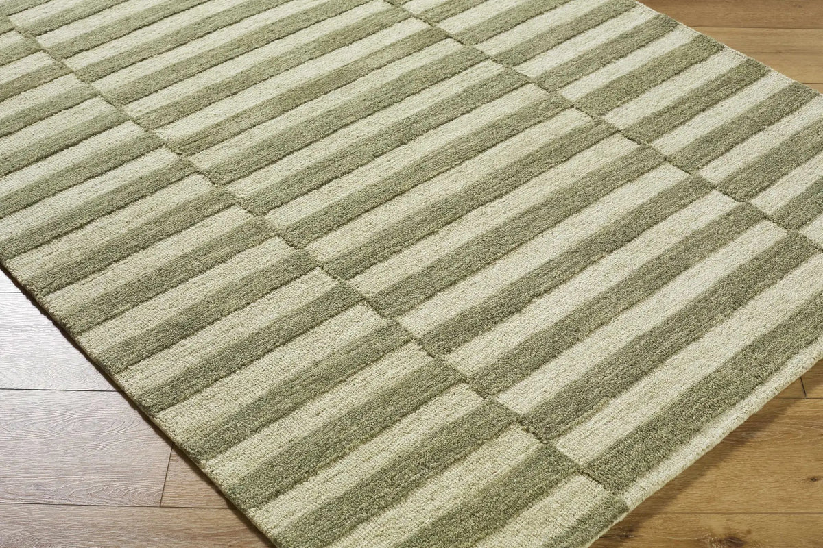 Idaho Broken-Striped Green Area Rug, photo 8 of 9