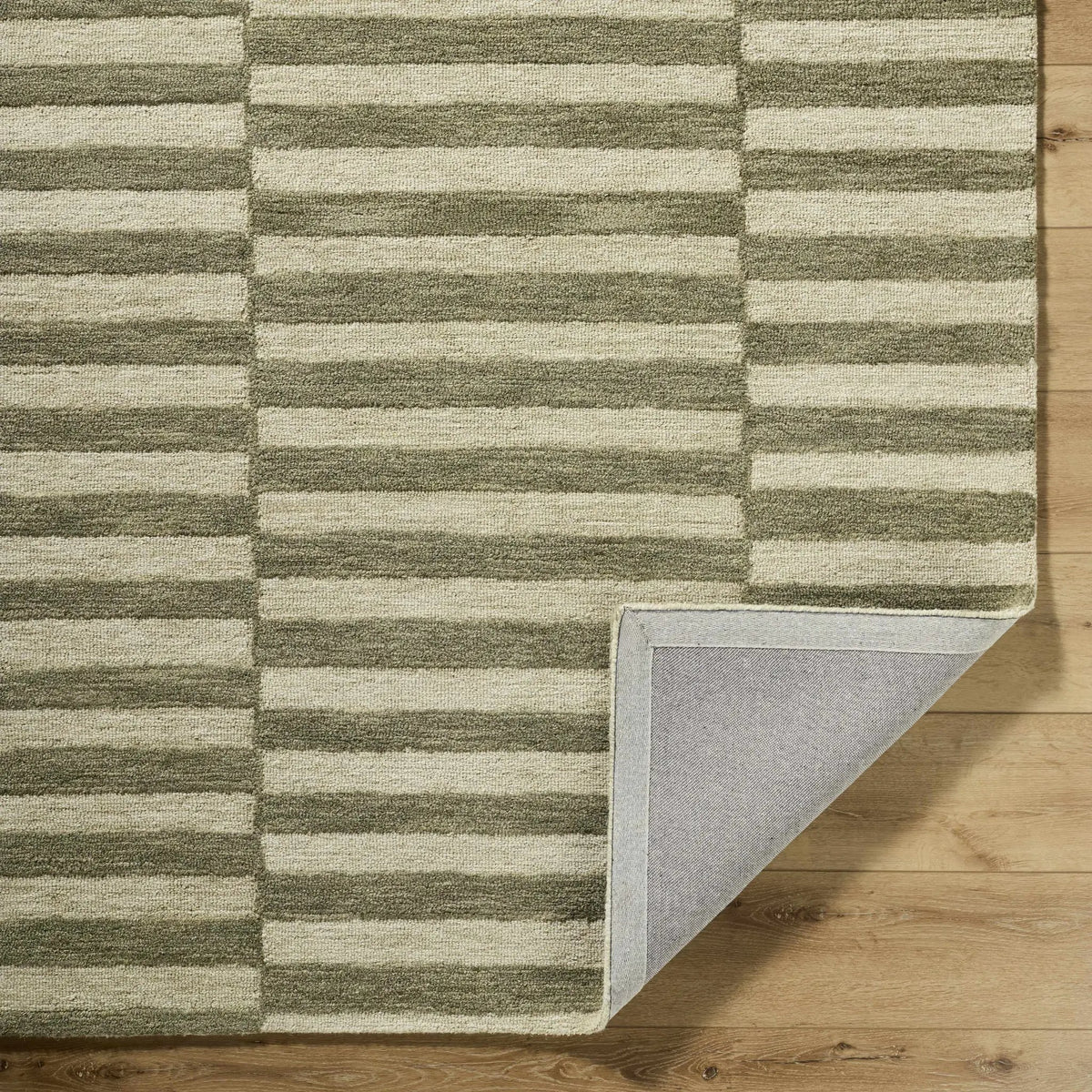 Idaho Broken-Striped Green Area Rug, photo 4 of 9