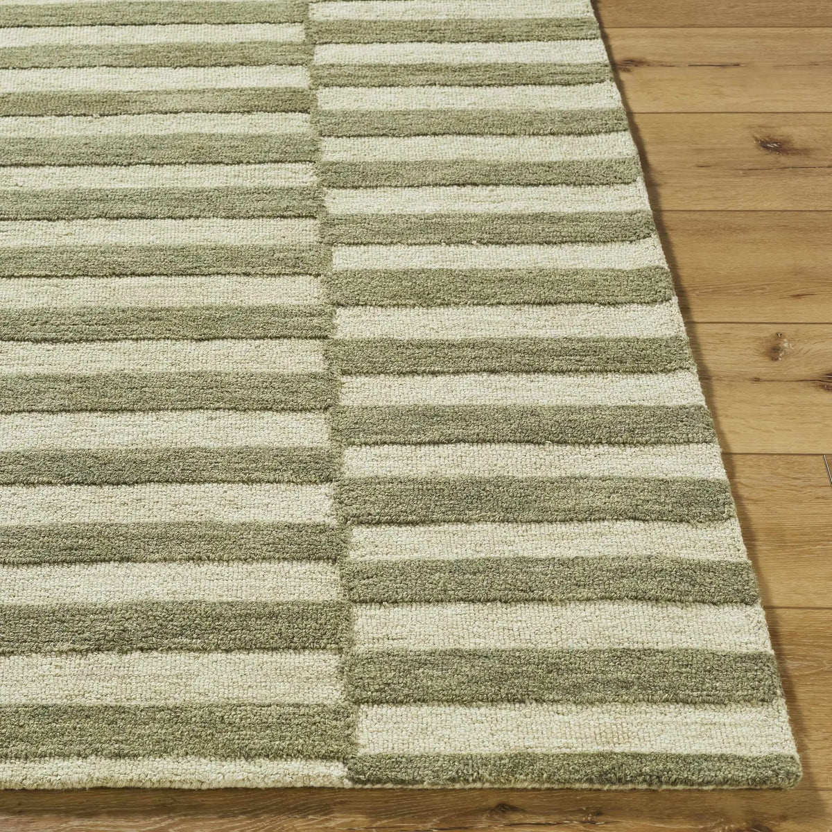 Idaho Broken-Striped Green Area Rug, photo 7 of 9
