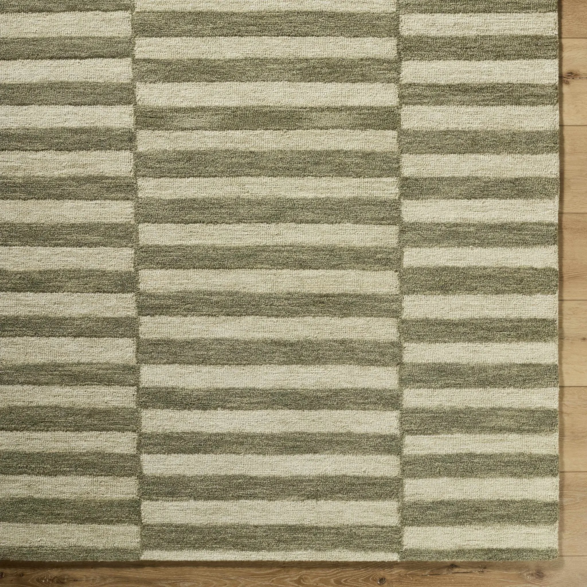 Idaho Broken-Striped Green Area Rug by Boutique Rugs