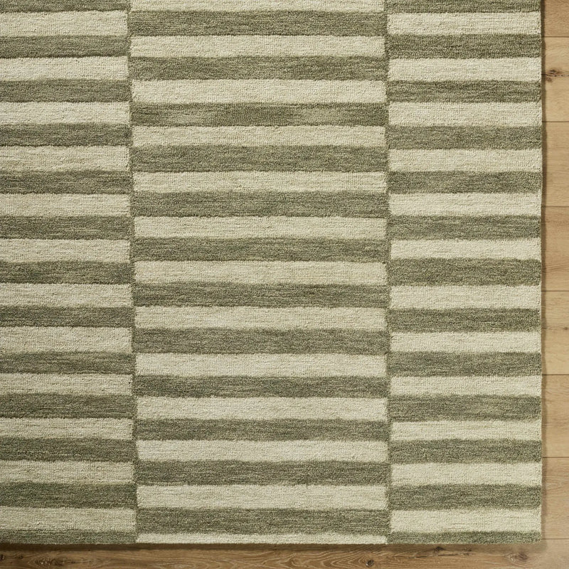 Idaho Broken-Striped Green Area Rug by Boutique Rugs