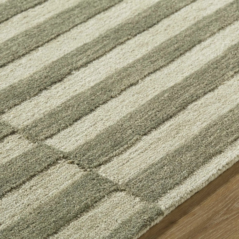 Idaho Broken-Striped Green Area Rug by Boutique Rugs
