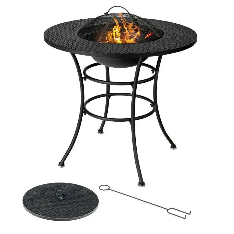 4 in 1 Fire Pit, Grill Cooking BBQ Grate, Ice Bucket, Dining Table by HomePacific