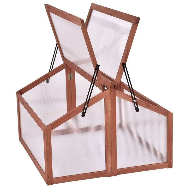 Farmhouse Double Box Wooden Small Portable Garden Greenhouse by HomePacific
