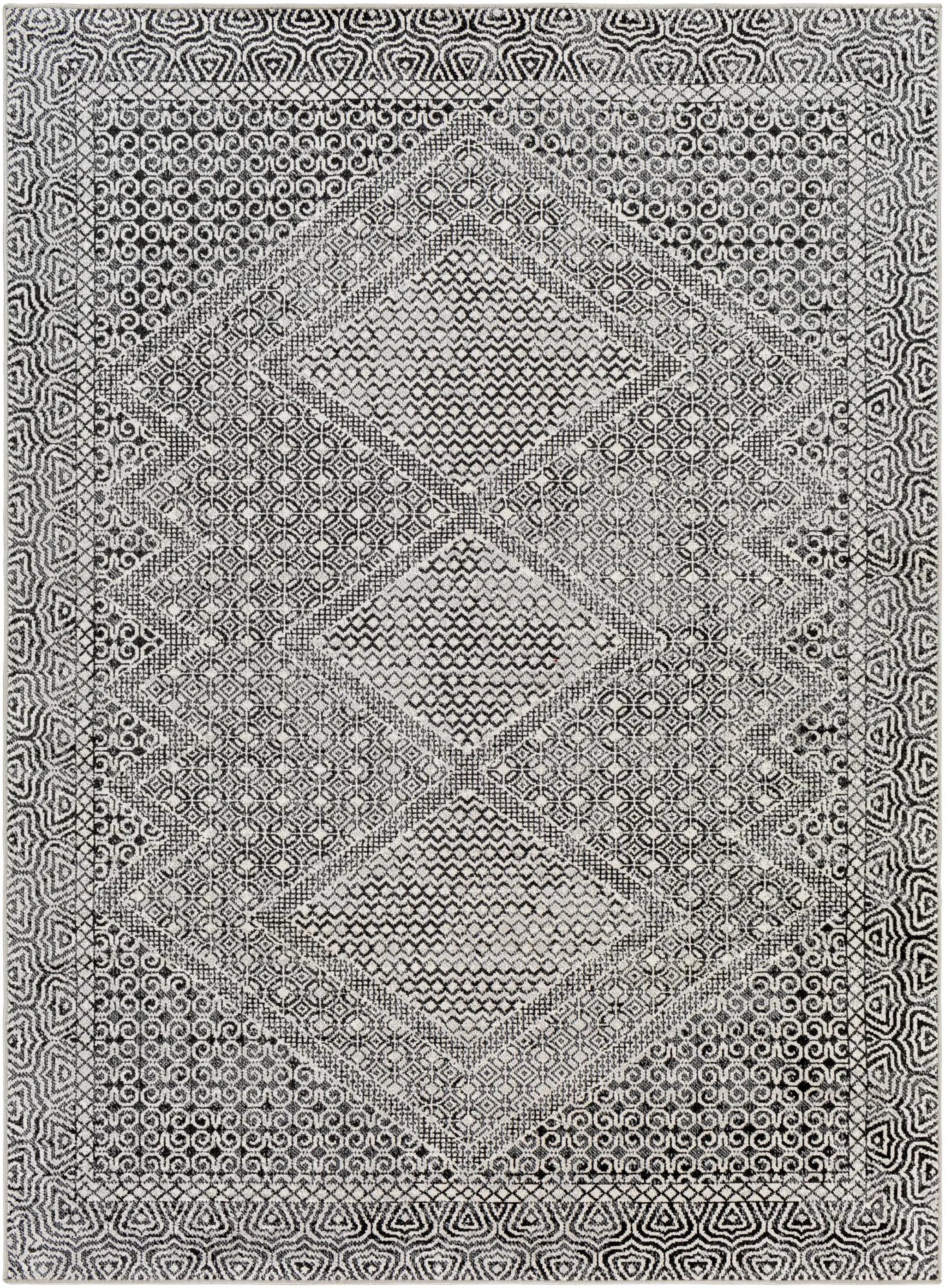 Coledale Black & White Washable Rug - Clearance by Boutique Rugs