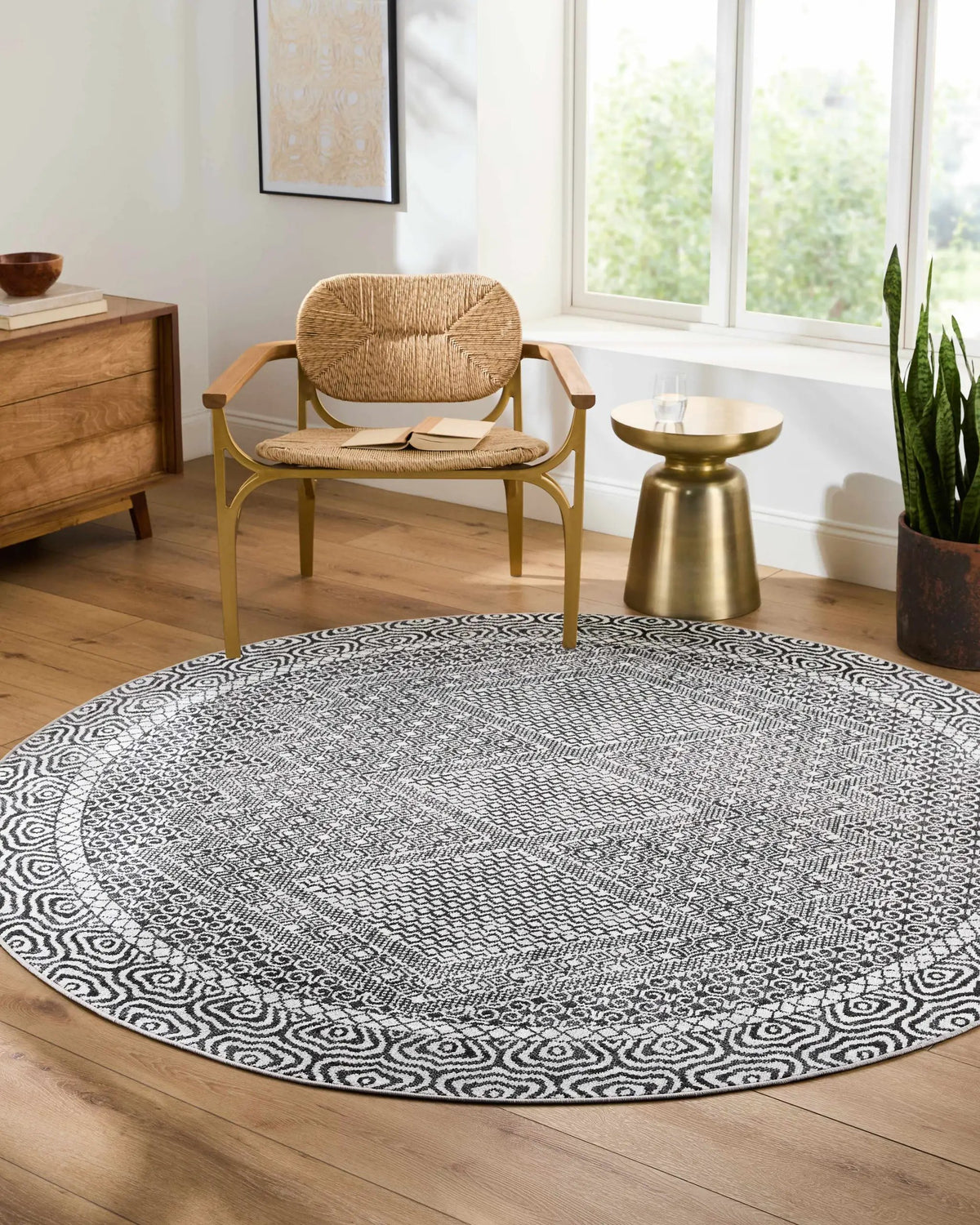 Coledale Black & White Washable Rug - Clearance, installed in a room 6