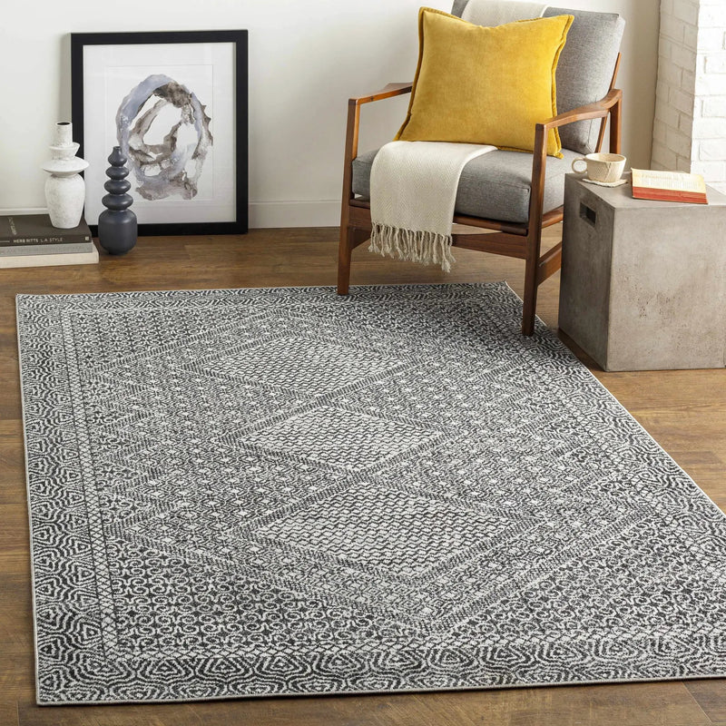 Coledale Black & White Washable Rug - Clearance by Boutique Rugs