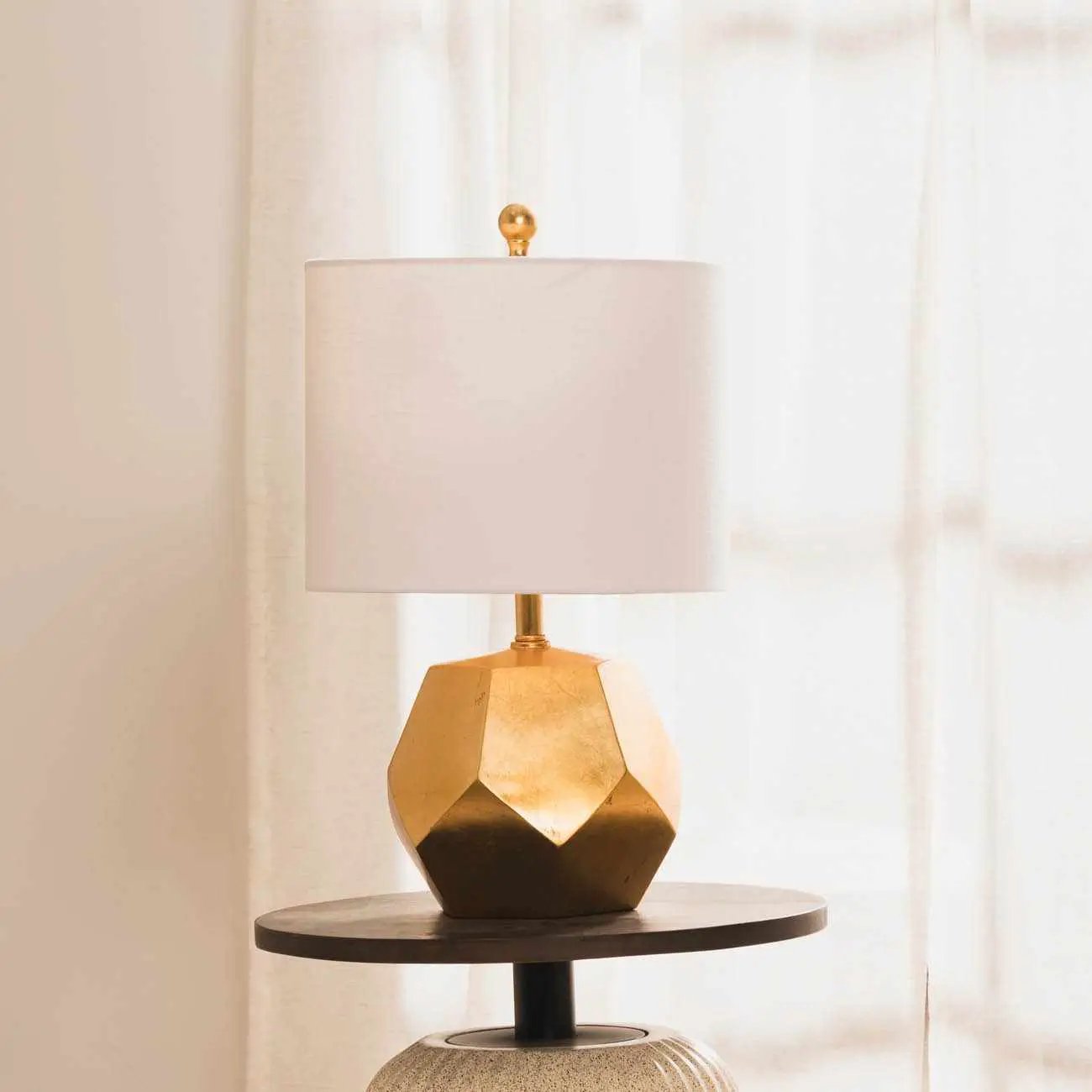 Coleford Gold Geometric Table Lamp - Clearance by Boutique Rugs
