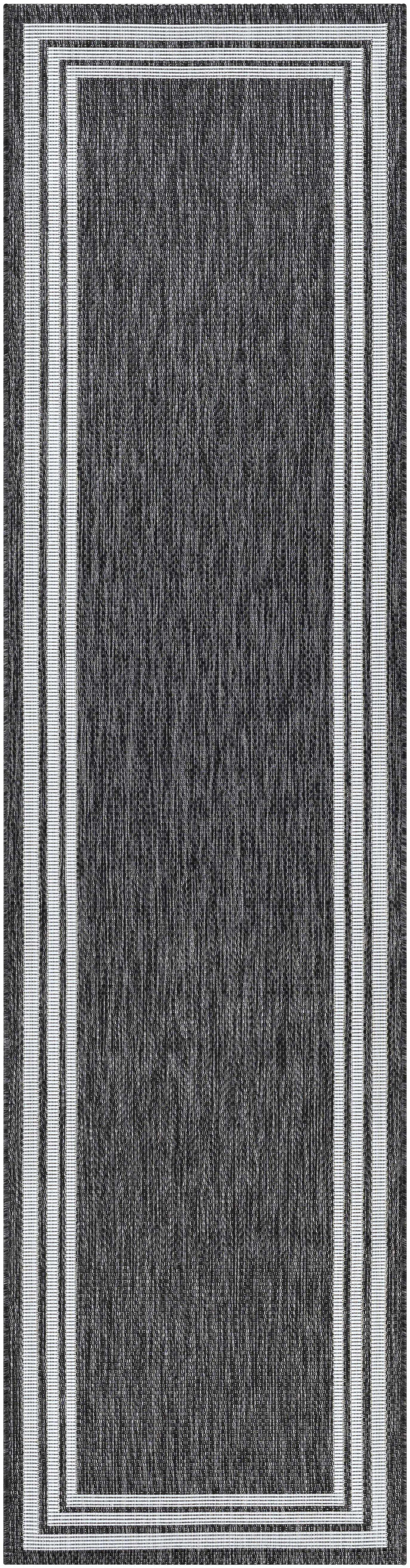 Coonamble Bordered Anthracite Outdoor Rug, photo 6 of 25