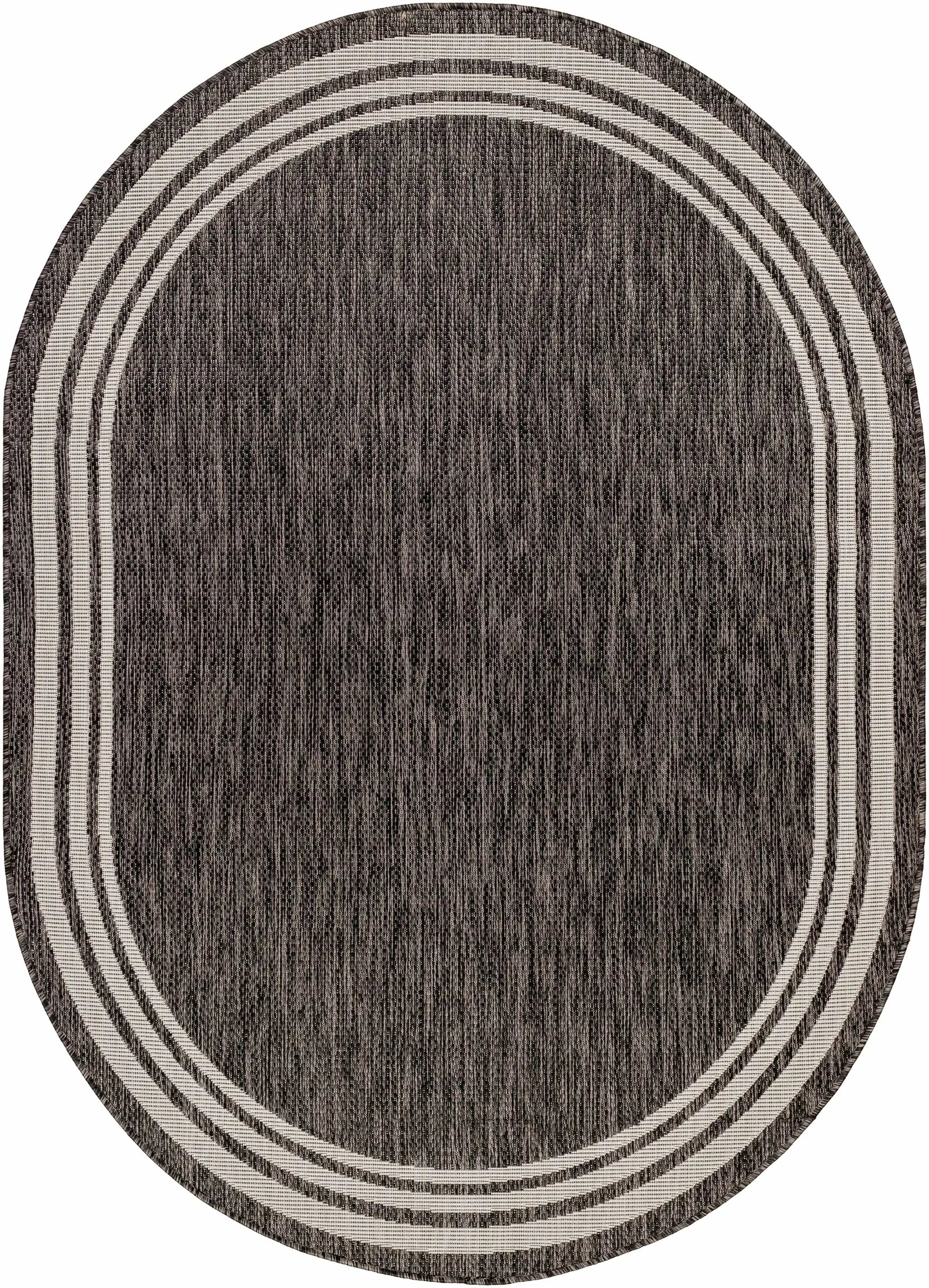Coonamble Bordered Anthracite Outdoor Rug by Boutique Rugs