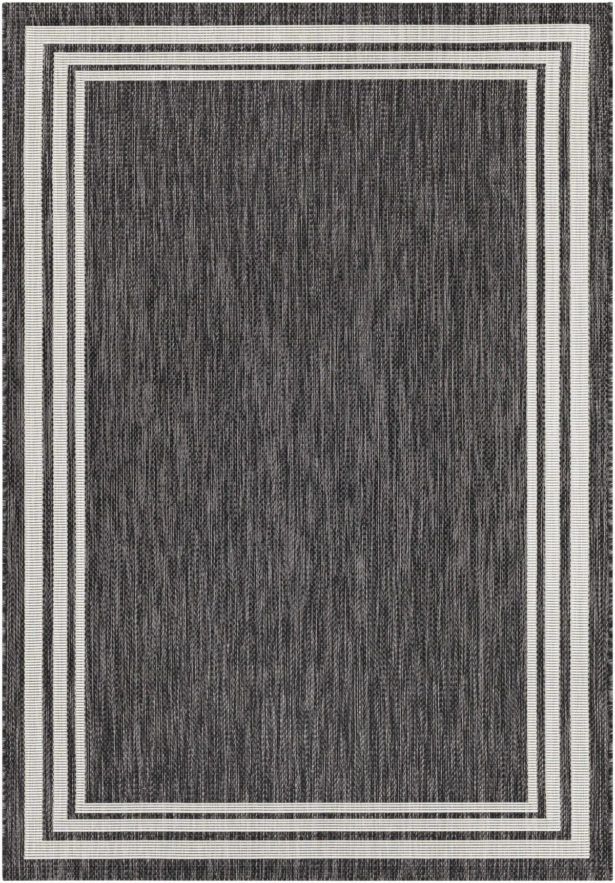 Coonamble Bordered Anthracite Outdoor Rug