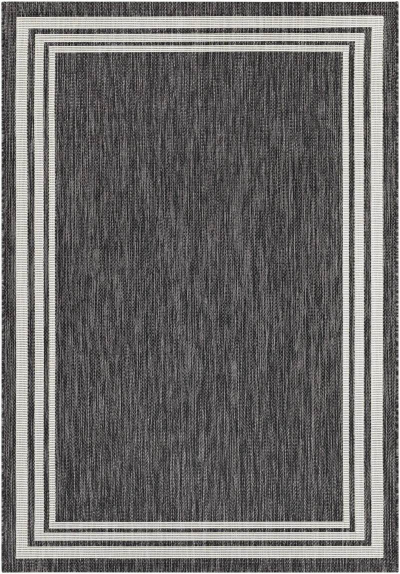 Coonamble Bordered Anthracite Outdoor Rug by Boutique Rugs