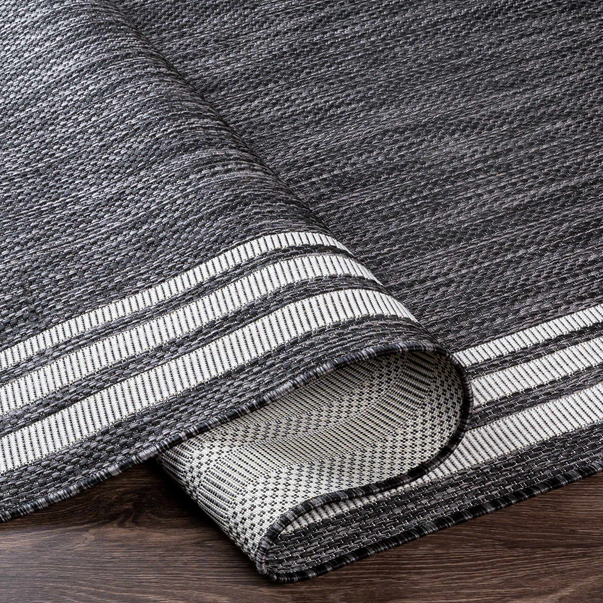 Coonamble Bordered Anthracite Outdoor Rug, photo 22 of 25