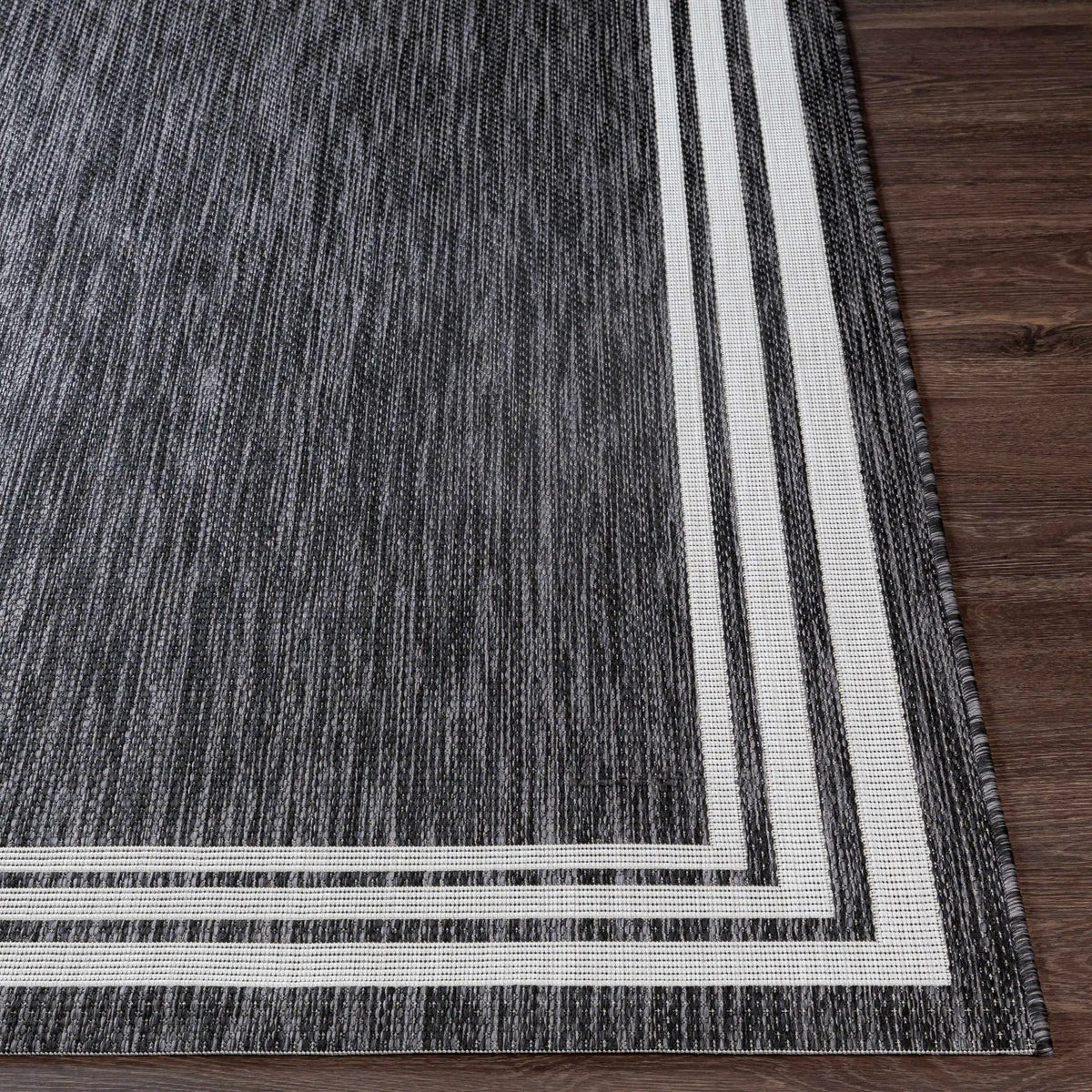 Coonamble Bordered Anthracite Outdoor Rug, photo 19 of 25