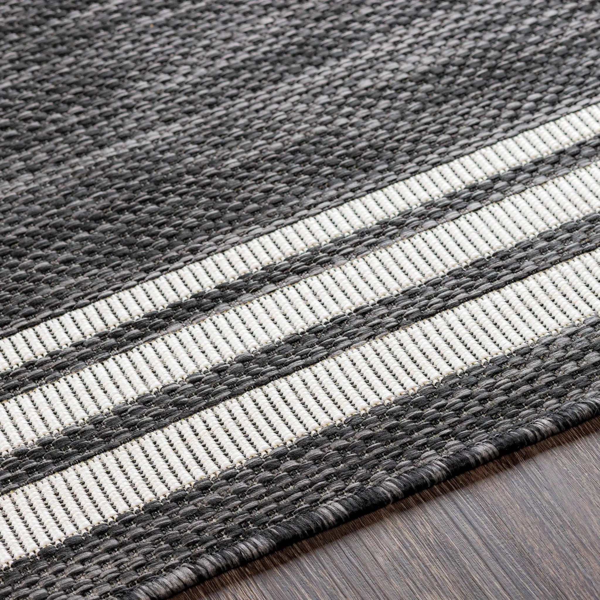 Coonamble Bordered Anthracite Outdoor Rug by Boutique Rugs