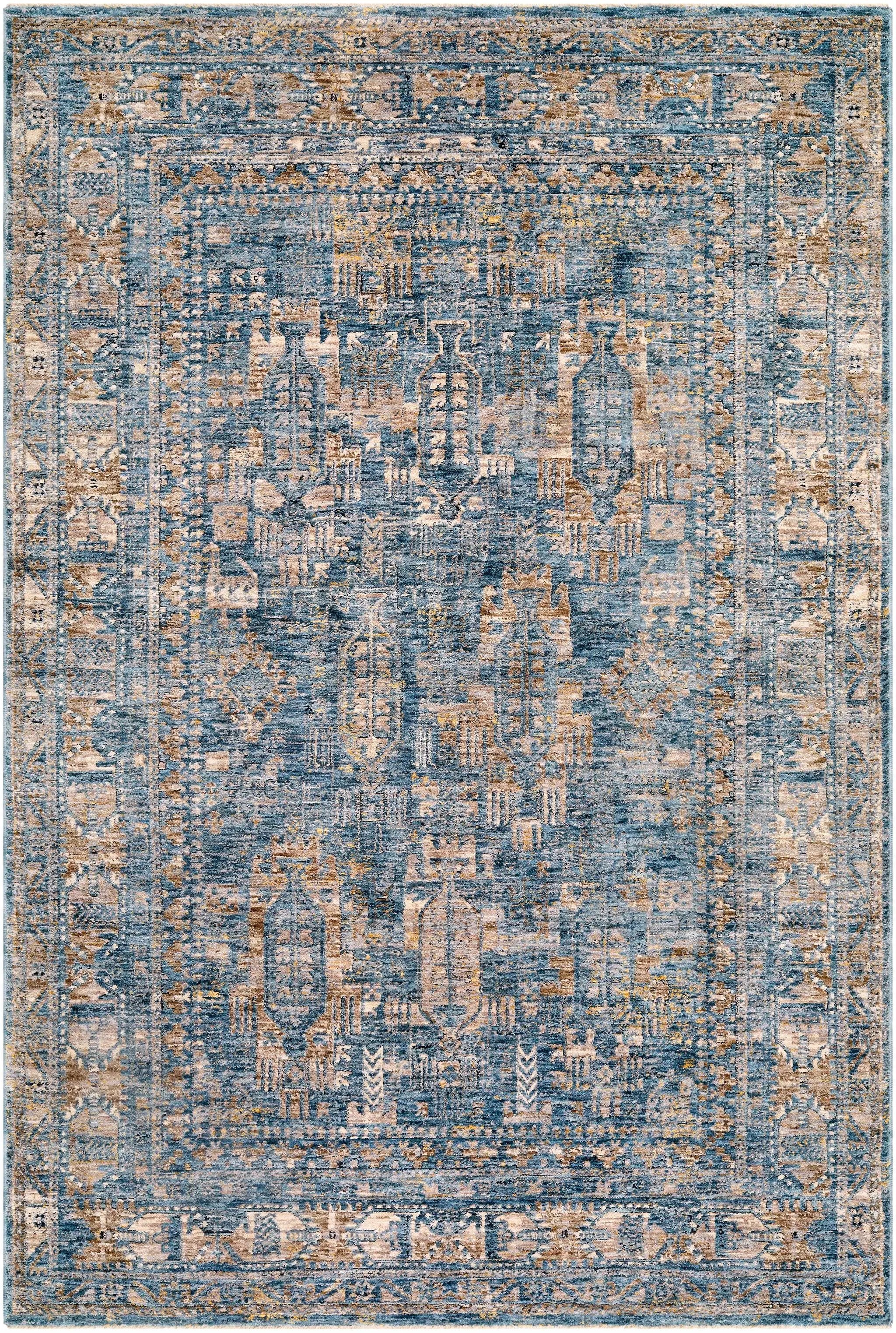 Mirabel Denim Blue Traditional Rug by Boutique Rugs