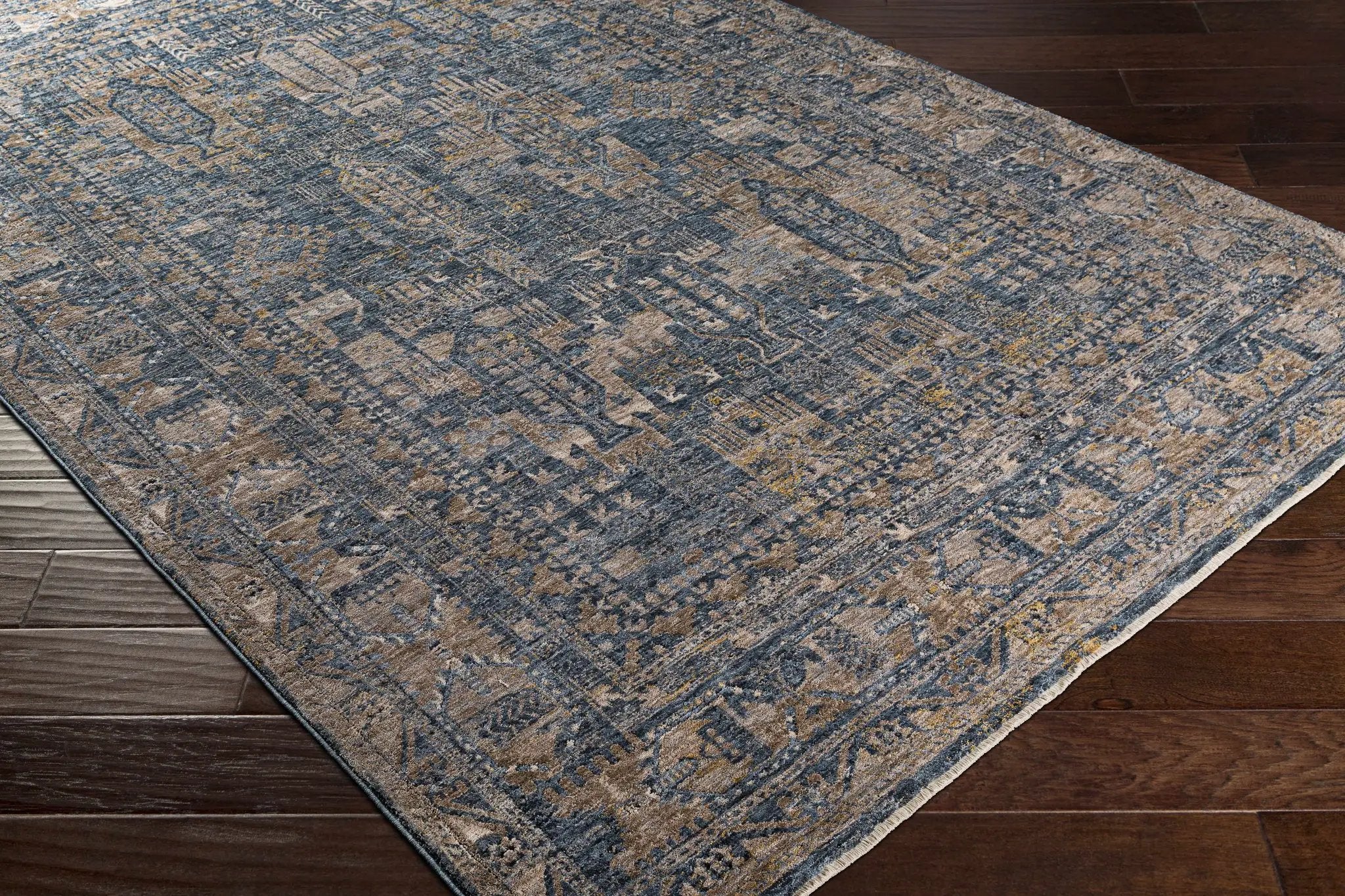 Mirabel Denim Blue Traditional Rug by Boutique Rugs