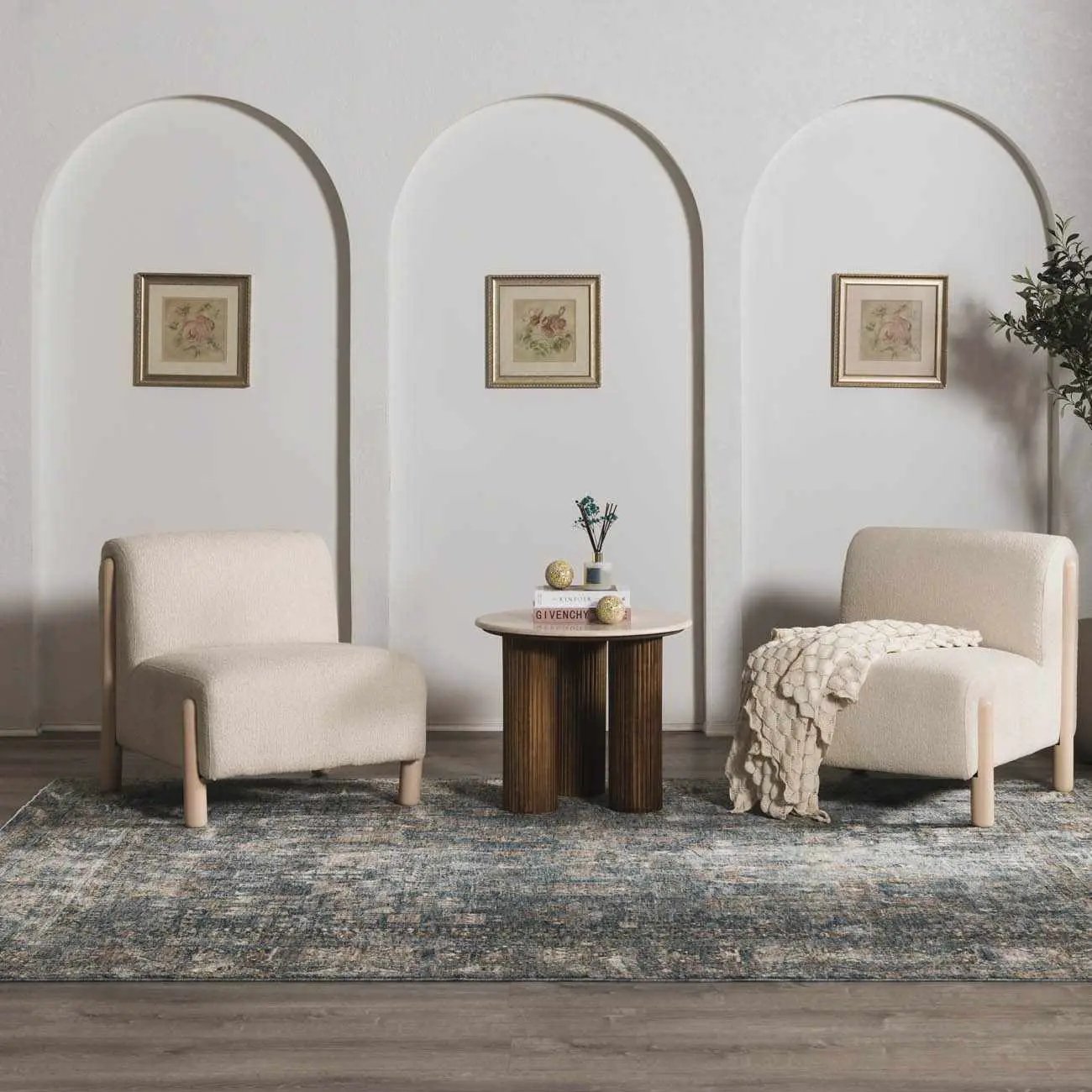 Mirabel Denim Blue Traditional Rug by Boutique Rugs