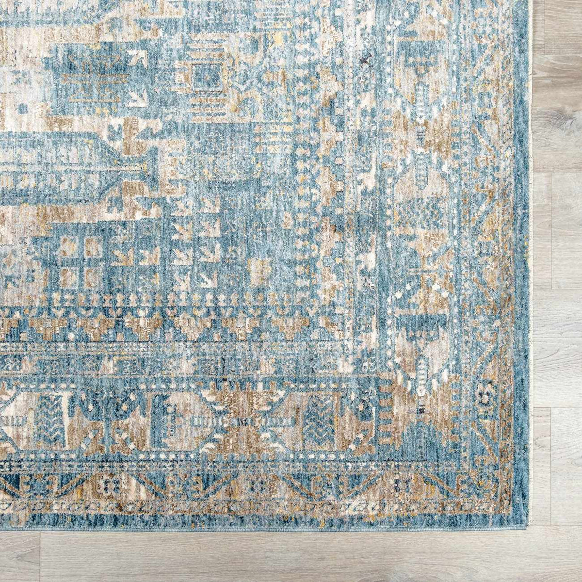 Mirabel Denim Blue Traditional Rug, sample swatch