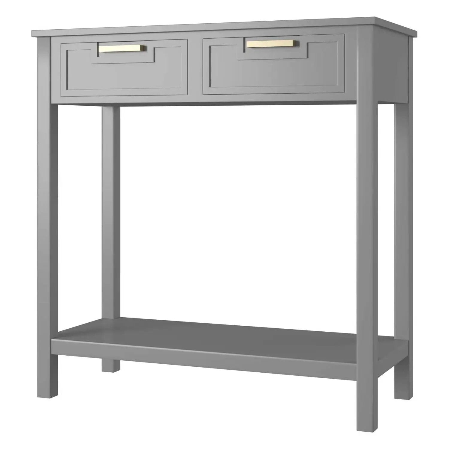 Modern Entryway Accent 2 Drawer Sofa Side Table Grey by HomePacific
