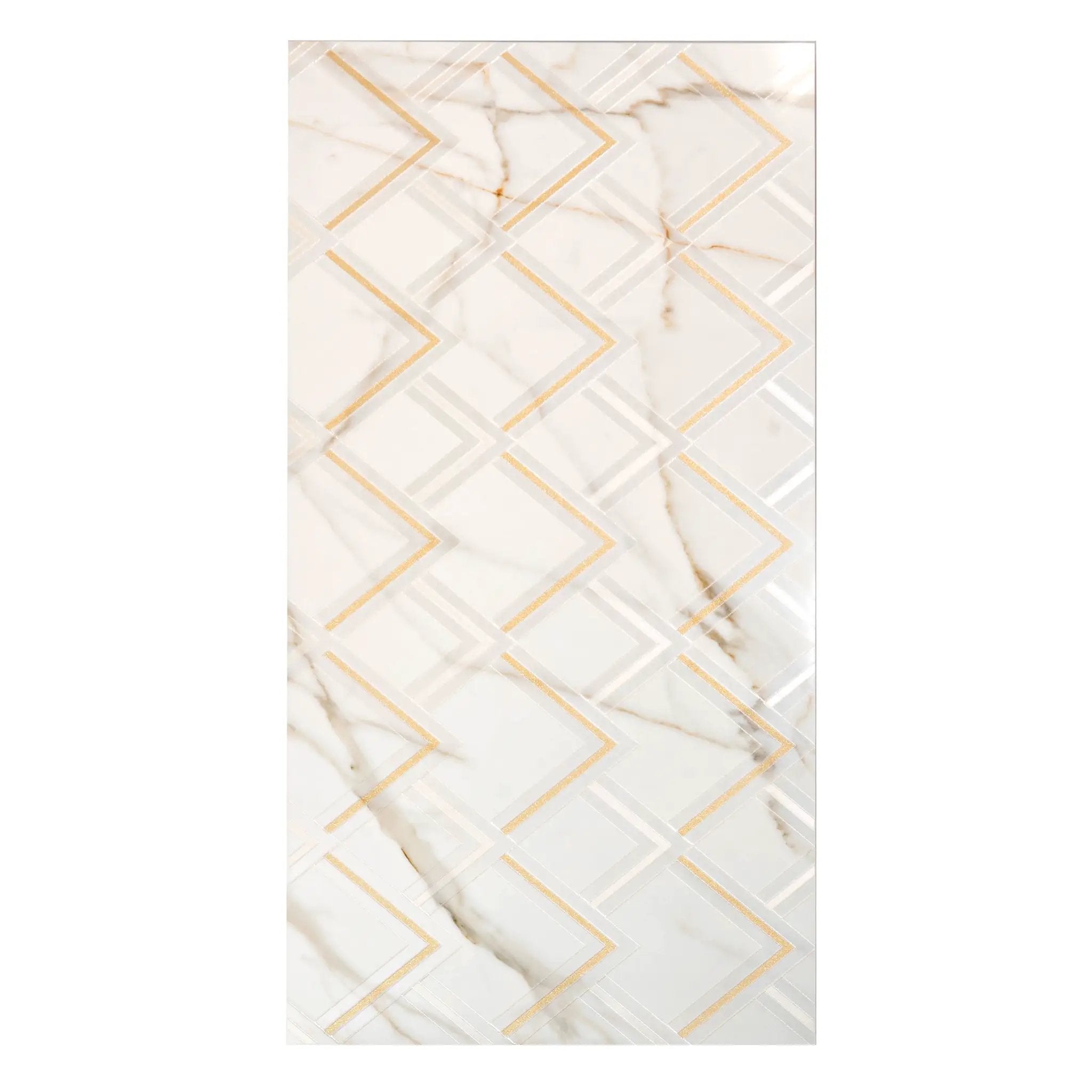 White Gold 24x48 Polished Diamond Porcelain Large Format Tile (1 pack, 7.75 sq ft/case) by Apollo Tile