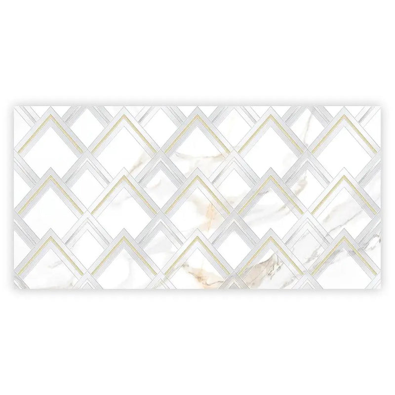 White Gold 24x48 Polished Diamond Porcelain Large Format Tile (1 pack, 7.75 sq ft/case) by Apollo Tile