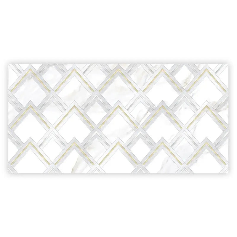 White Gold 24x48 Polished Diamond Porcelain Large Format Tile (1 pack, 7.75 sq ft/case) by Apollo Tile