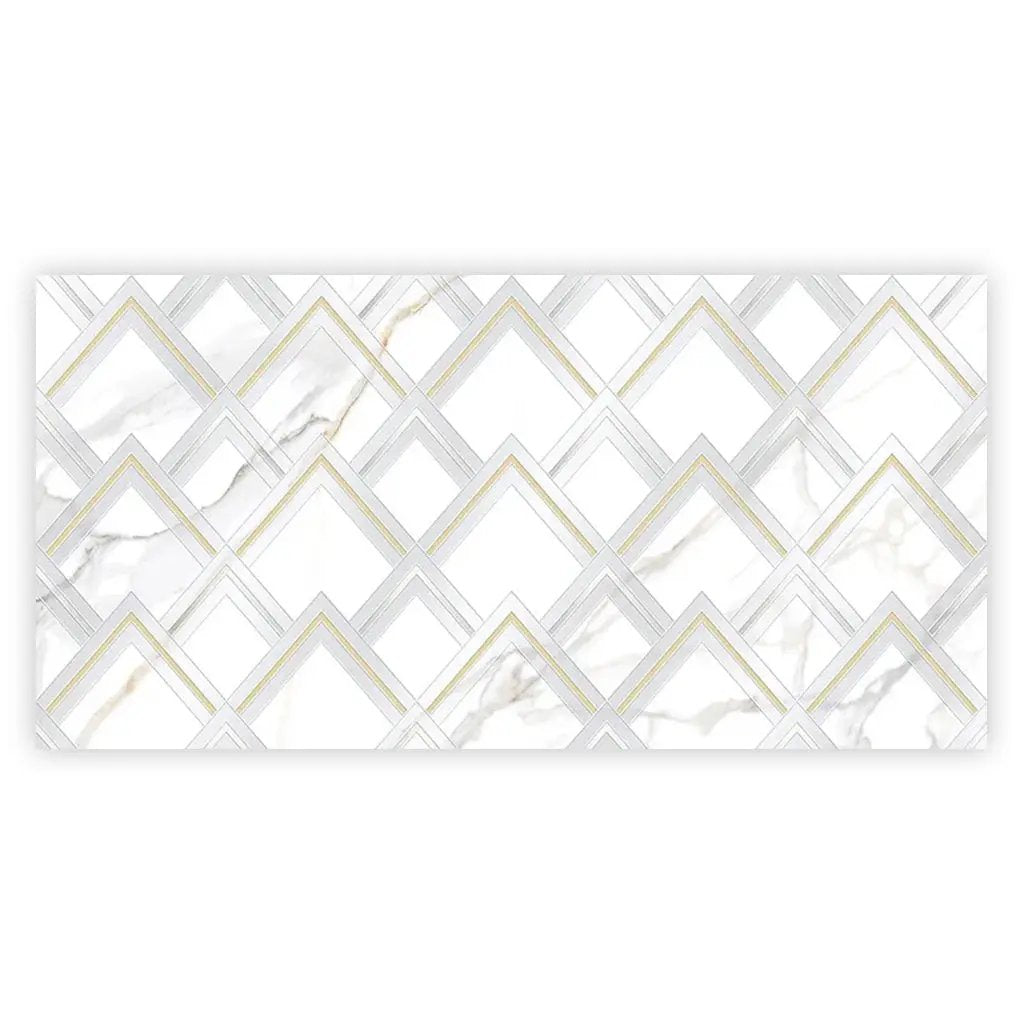 White Gold 24x48 Polished Diamond Porcelain Large Format Tile (1 pack, 7.75 sq ft/case) by Apollo Tile