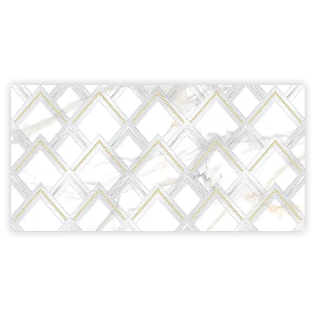 White Gold 24x48 Polished Diamond Porcelain Large Format Tile (1 pack, 7.75 sq ft/case) by Apollo Tile