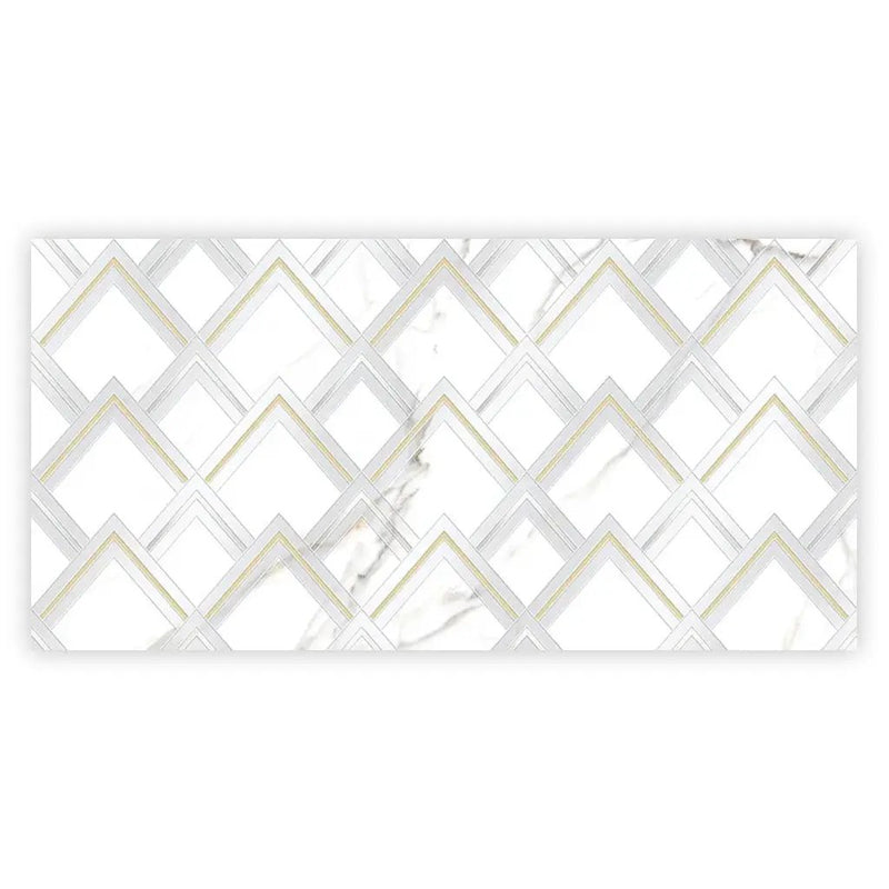 White Gold 24x48 Polished Diamond Porcelain Large Format Tile (1 pack, 7.75 sq ft/case) by Apollo Tile
