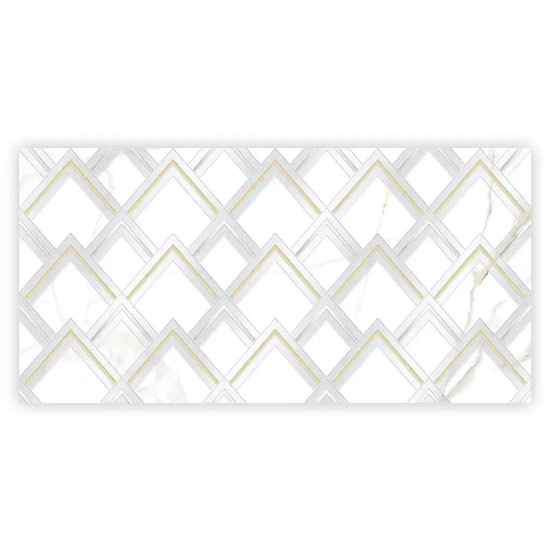 White Gold 24x48 Polished Diamond Porcelain Large Format Tile (1 pack, 7.75 sq ft/case) by Apollo Tile